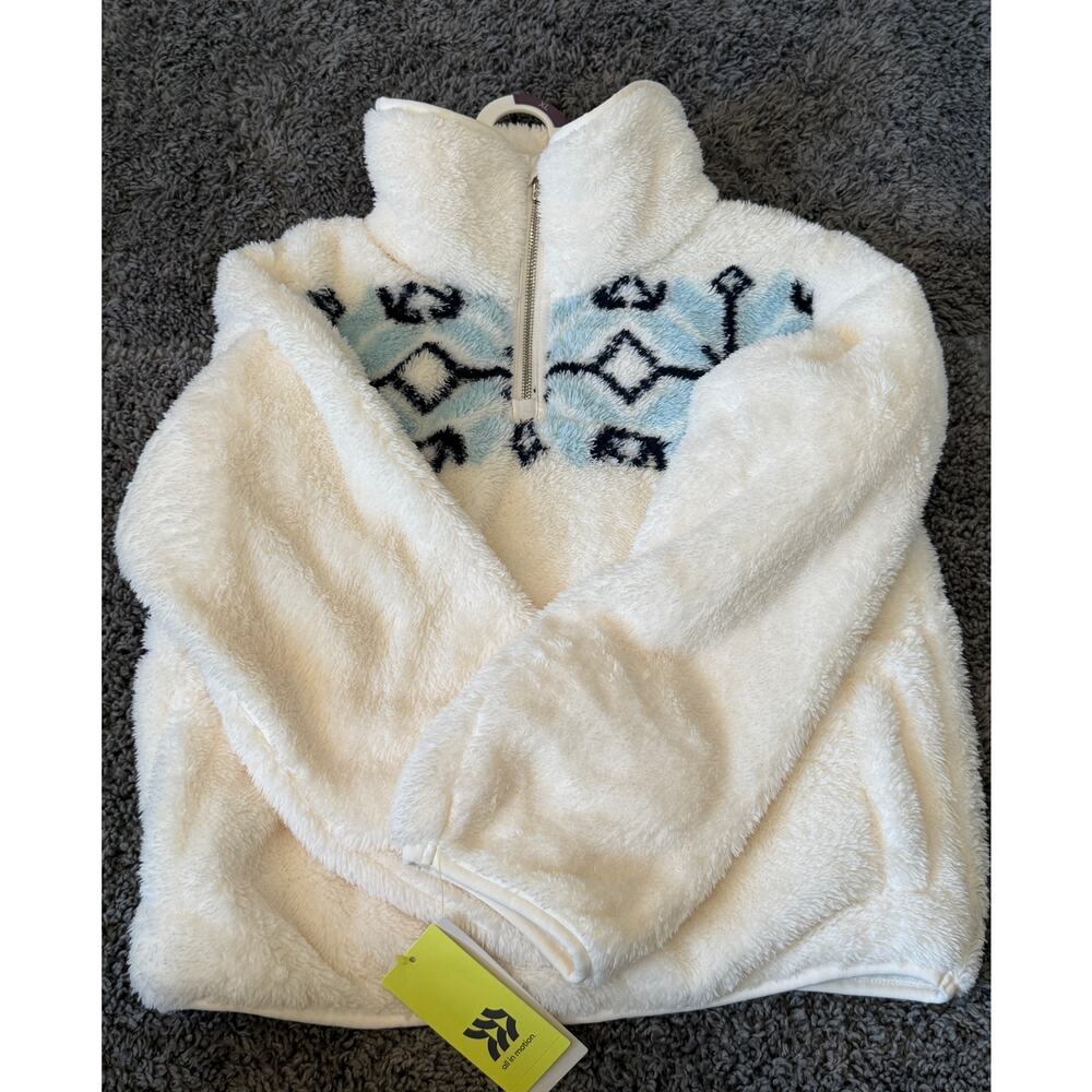 Girls High Pile 1/2 Zip Pullover Sweater. All in Motion. New! XL